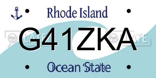 G41ZKA Rhode Island License Plate