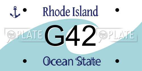 G42 Rhode Island License Plate