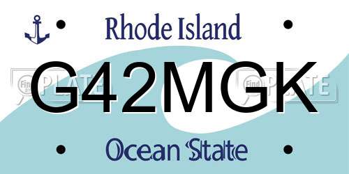 G42MGK Rhode Island License Plate