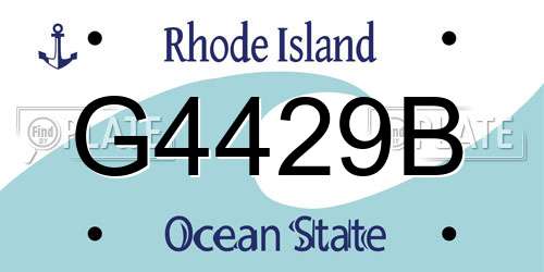 G4429B Rhode Island License Plate
