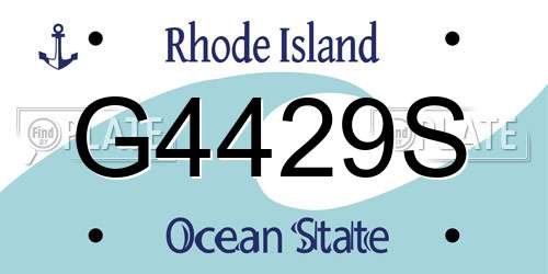 G4429S Rhode Island License Plate