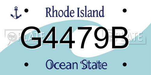 G4479B Rhode Island License Plate