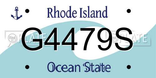 G4479S Rhode Island License Plate