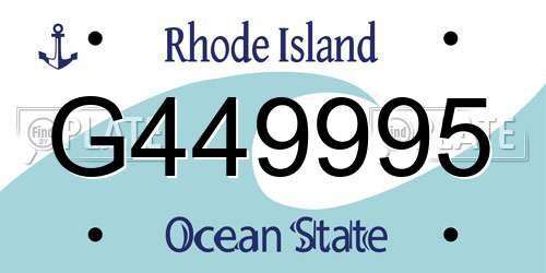 G449995 Rhode Island License Plate