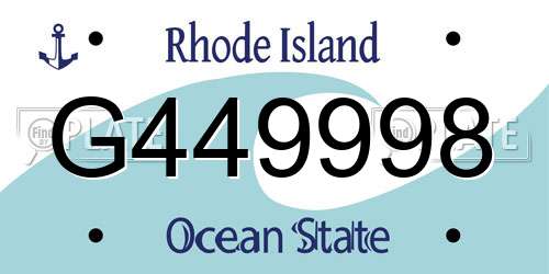G449998 Rhode Island License Plate