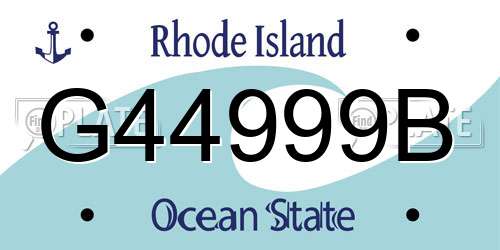 G44999B Rhode Island License Plate