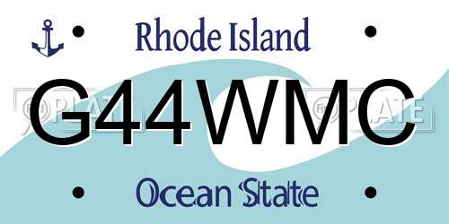 G44WMC Rhode Island License Plate