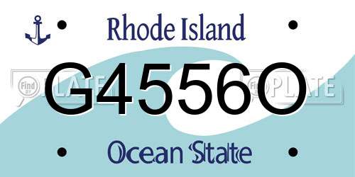 G4556O Rhode Island License Plate