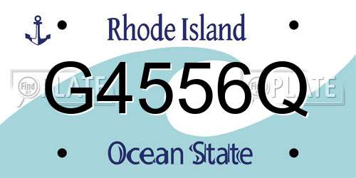 G4556Q Rhode Island License Plate