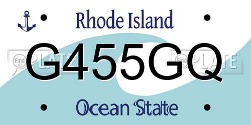 G455GQ Rhode Island License Plate