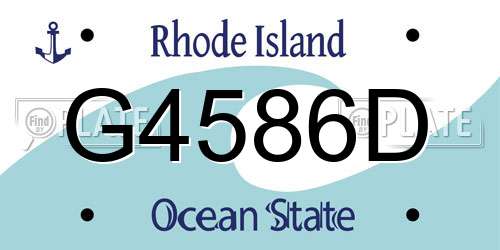 G4586D Rhode Island License Plate