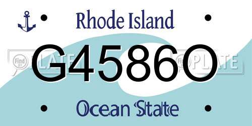 G4586O Rhode Island License Plate