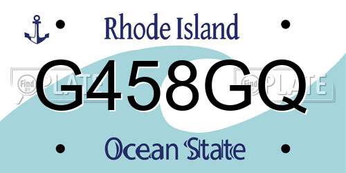 G458GQ Rhode Island License Plate