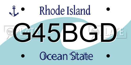 G45BGD Rhode Island License Plate