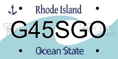 G45SGO Rhode Island License Plate