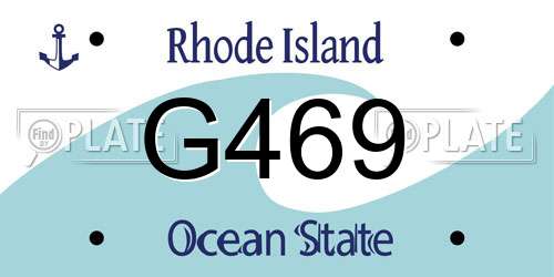 G469 Rhode Island License Plate