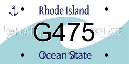 G475 Rhode Island License Plate