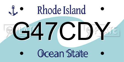 G47CDY Rhode Island License Plate