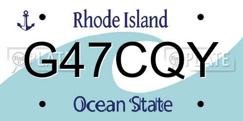 G47CQY Rhode Island License Plate