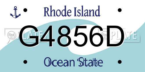 G4856D Rhode Island License Plate