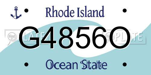 G4856O Rhode Island License Plate