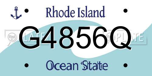 G4856Q Rhode Island License Plate