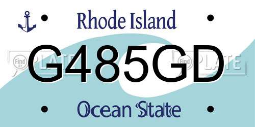 G485GD Rhode Island License Plate