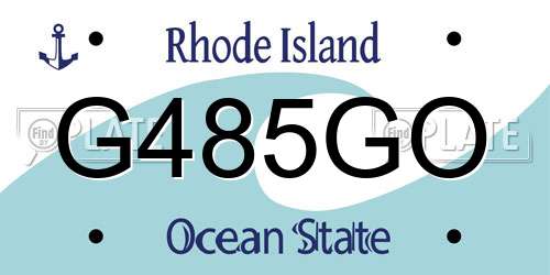 G485GO Rhode Island License Plate