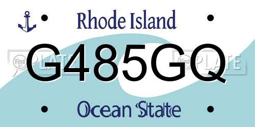 G485GQ Rhode Island License Plate