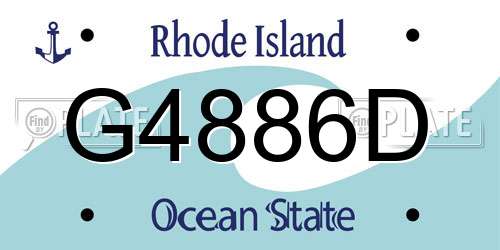 G4886D Rhode Island License Plate