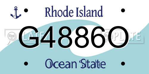 G4886O Rhode Island License Plate