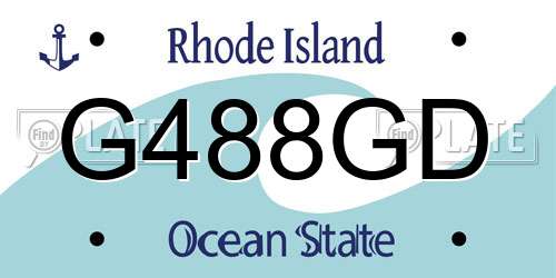 G488GD Rhode Island License Plate