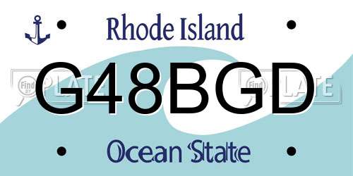 G48BGD Rhode Island License Plate