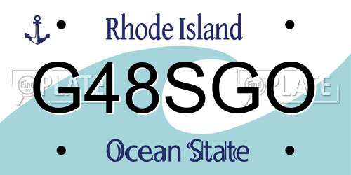 G48SGO Rhode Island License Plate
