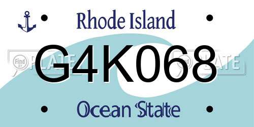 G4K068 Rhode Island License Plate