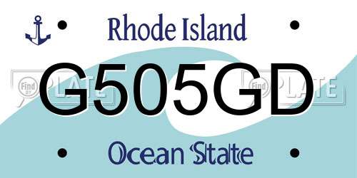G505GD Rhode Island License Plate