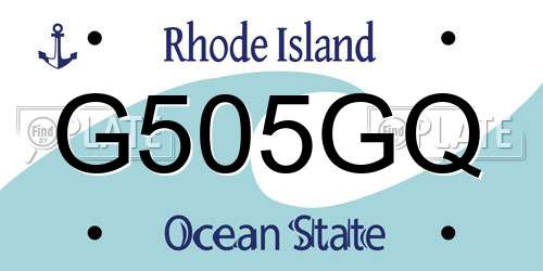 G505GQ Rhode Island License Plate