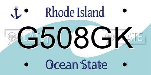 G508GK Rhode Island License Plate