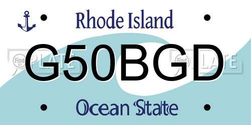G50BGD Rhode Island License Plate