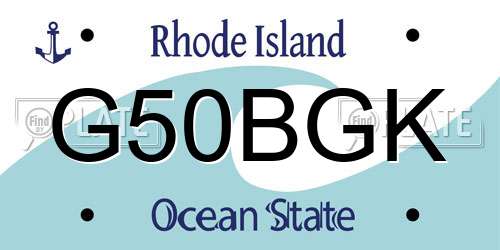 G50BGK Rhode Island License Plate