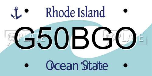G50BGO Rhode Island License Plate