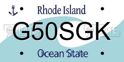 G50SGK Rhode Island License Plate