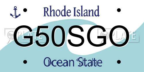 G50SGO Rhode Island License Plate