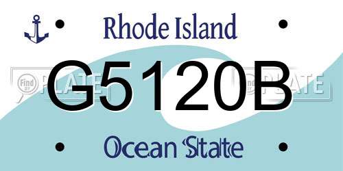 G5120B Rhode Island License Plate