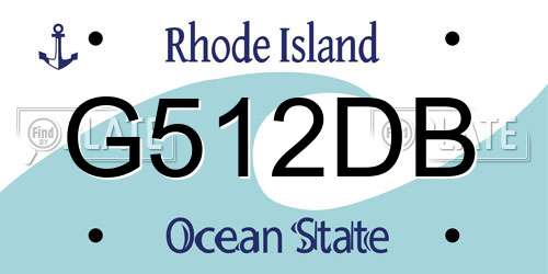 G512DB Rhode Island License Plate
