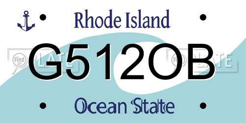 G512OB Rhode Island License Plate