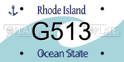 G513 Rhode Island License Plate