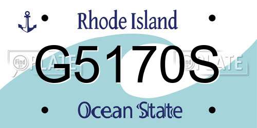 G5170S Rhode Island License Plate