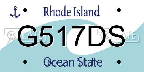 G517DS Rhode Island License Plate