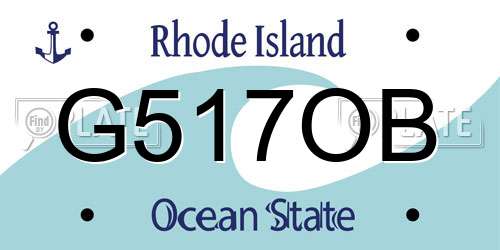 G517OB Rhode Island License Plate